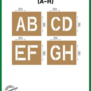 Neu a.m.p.e.r.e. Schablonensatz KIT XL Buchstaben A-H, 4 Schablonen