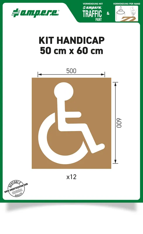 a.m.p.e.r.e. Schablonensatz KIT Handicap 50 x 60 cm, 12 Schablonen Solange Der Vorrat Reicht