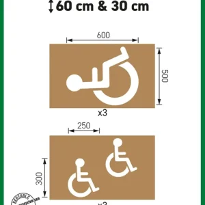 Wochenendangebot a.m.p.e.r.e. Schablonensatz KIT Handicap 60 cm und 30 cm, 6 Schablonen