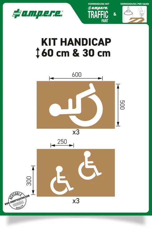 Wochenendangebot a.m.p.e.r.e. Schablonensatz KIT Handicap 60 cm und 30 cm, 6 Schablonen