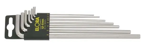 Ausverkauf ELORA Winkelschraubendreher-Satz 9-teilig ELORA-159S-9L lang 1,5-10 mm mit SB-Halter
