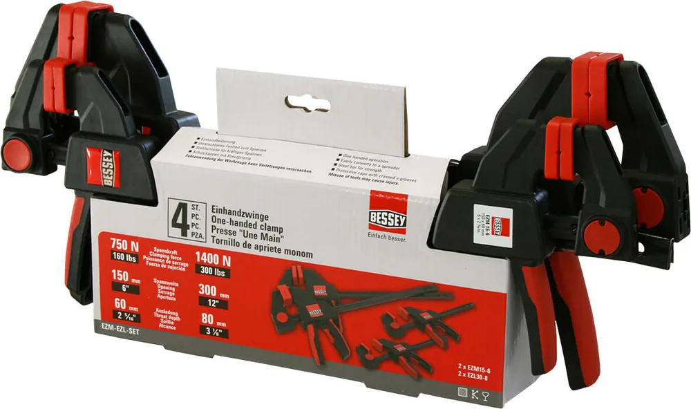 BESSEY Einhandzwingen-Set EZM/EZL 4-teilig Direktkauf