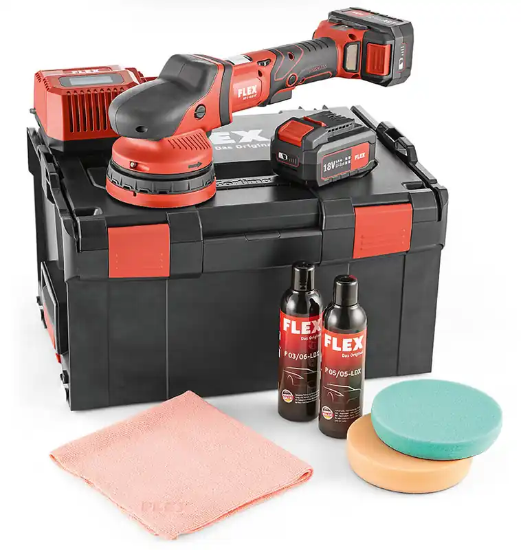 Zertifiziert FLEX Akku-Exzenterpolierer XCE 8-125 18.0-EC Set