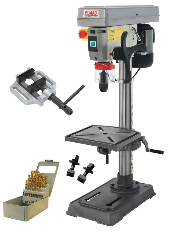 Begrenztes Angebot ELMAG Keilriemen-Tischbohrmaschine KBM 13 T Set-Aktion