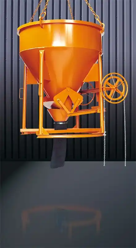 Billig Eichinger Betonsilo 1016KR.17 zylindrisch-konisch Kette Kettenrad zentraler Auslauf Schlauchanschluss Ø 150 mm
