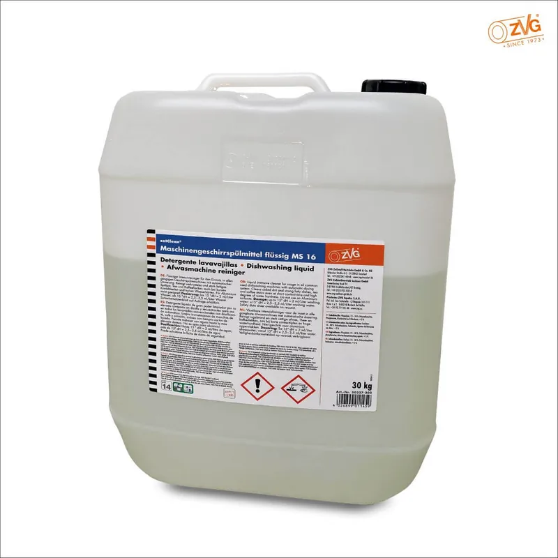 Meistverkauft ZVG Maschinenspülmittel flüssig MS 16, 30 kg Kanister, 16 Kanister/Palette