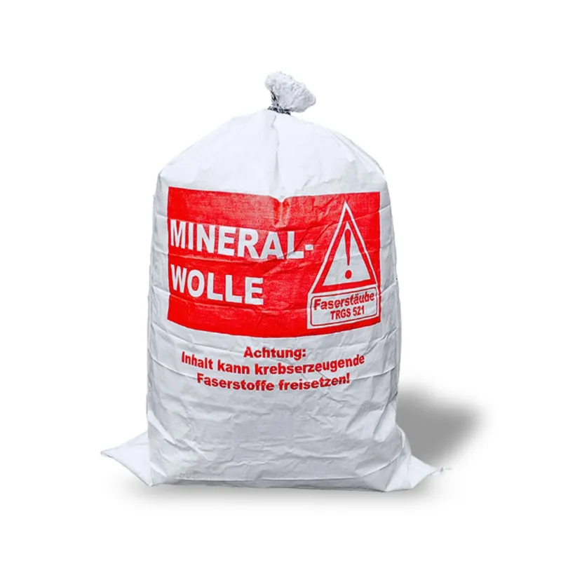 Beliebt DESABAG PP-Flachsack beschichtet, Warndurck Mineralwolle, 100 x 150 cm, Kordel im Saum
