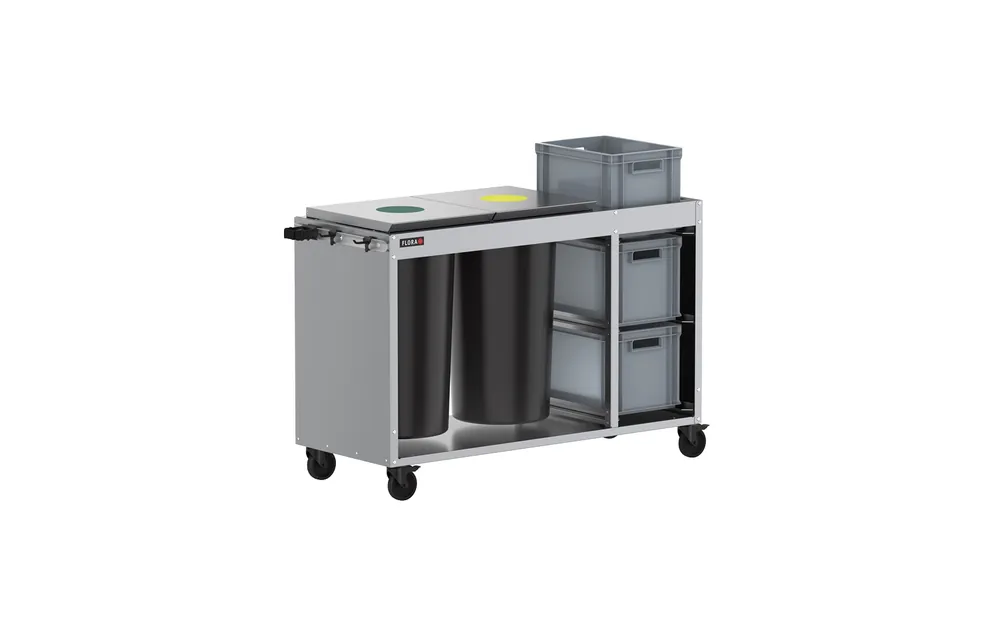 Top-Preis FLORA Reiningungswagen Duo Plus, 2 Tonnen, 125 x 50 x 107 cm