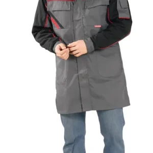 Neue Ware PLANAM Berufsmantel HIGHLINE schiefer/schwarz/rot  Größe: 118