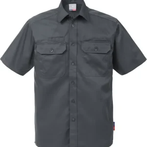 Versand Am Gleichen Tag FRISTADS Hemd Kurzarm 7387 B60 grau Größe: XL