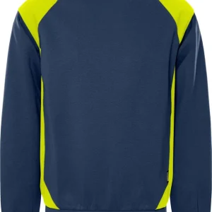Top-Preis FRISTADS Sweatshirt 7148 GSM marine/Warnschutz-gelb Größe: 2XL