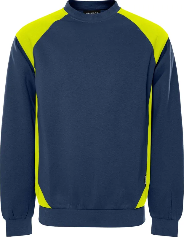 Top-Preis FRISTADS Sweatshirt 7148 GSM marine/Warnschutz-gelb Größe: 2XL