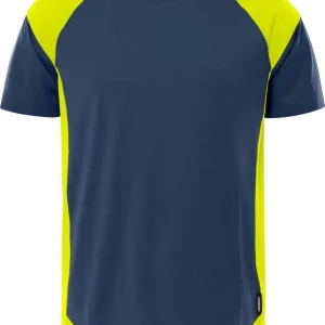 Top-Seller FRISTADS T-Shirt schwarzer 7046 GTM marine/Warnschutz-gelb Größe: 2XL