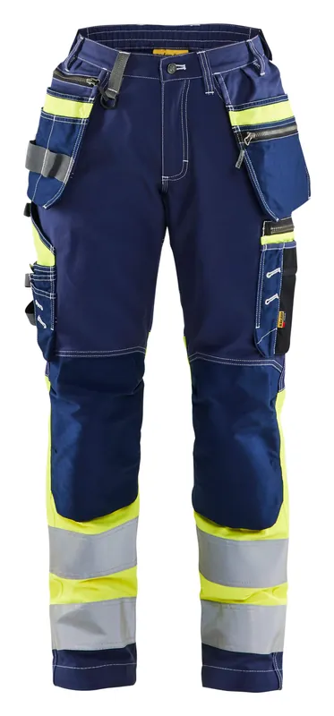 Neu Im Sortiment Blakläder Damen HiVis Bundhose mit Stretch 7196 marineblau/gelb Größe: 25