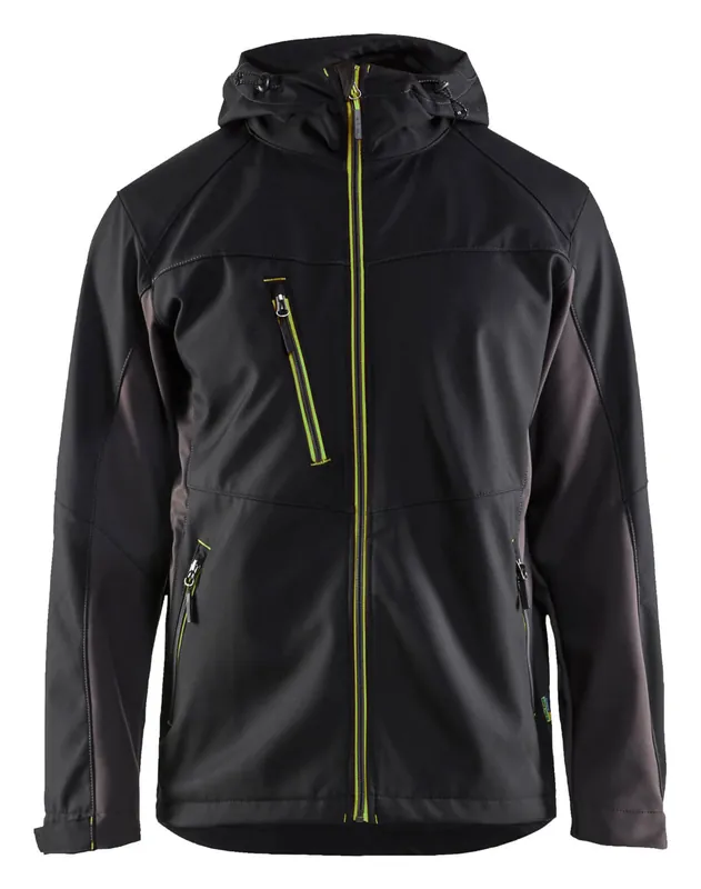 Finale Aktion Blakläder Softshell Jacke 4753 mit Kapuze schwarz/gelb Größe: 3XL