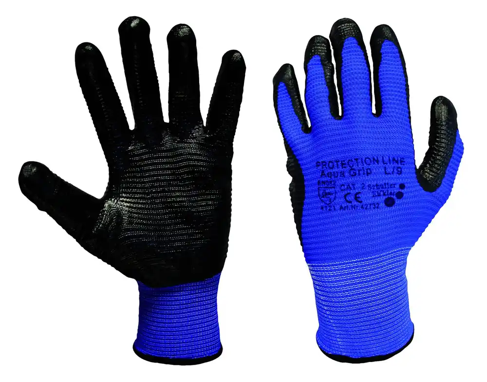 Direktkauf Schuller Nylonhandschuhe Aqua Grip mit Nitril-Beschichtung Größe: XXL