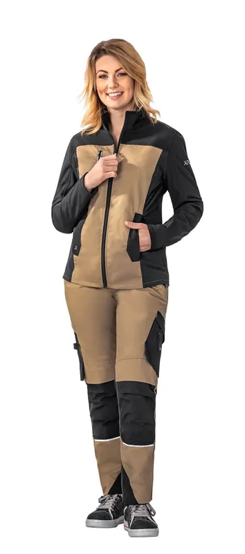 PLANAM Norit Hybridjacke Damen sand/schwarz Größe: 54 Wochenendangebot