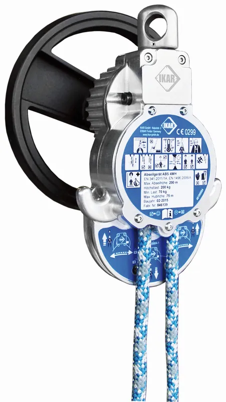 Angebot ARTEX Abseilgerät ABS 4 WH Bison mit Stahl-Oval-Schraubkarabiner EN 362