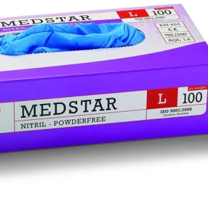 Angebot Schuller Einweghandschuh Nitril Medstar blau Größe: XL