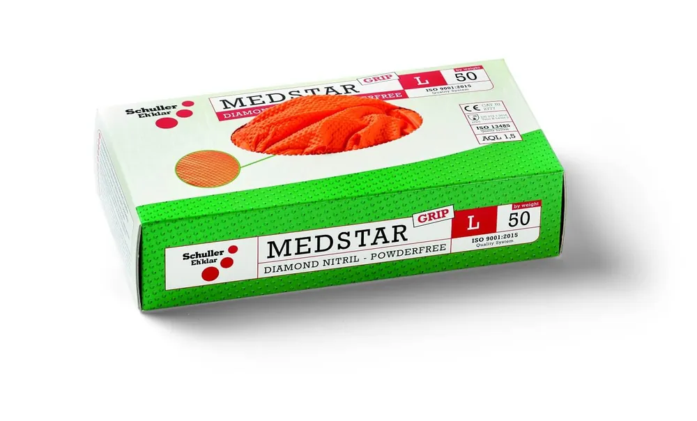 Saisonangebot Schuller Einweghandschuh Nitril Medstar orange Größe: XL