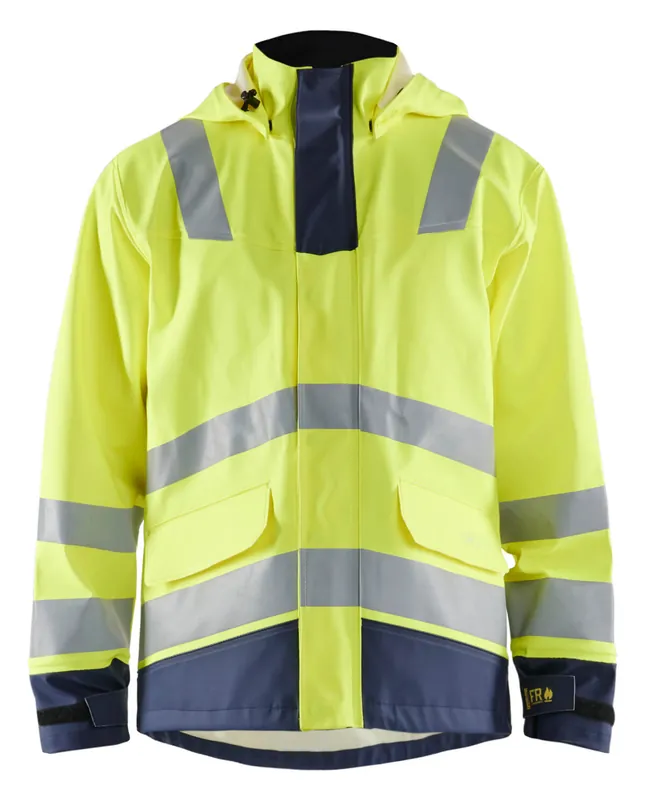 Blakläder Flammschutz Regenmantel 4313 HighVis gelb/marineblau Größe: 3XL Markenware