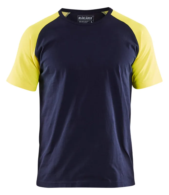 Blakläder T-Shirt 3515 marineblau/gelb Größe: 3XL Markenware