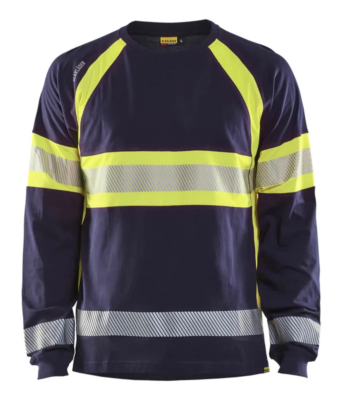 Versand Am Gleichen Tag Blakläder High Vis Shirt langärmelig 3510 marineblau/gelb Größe: L