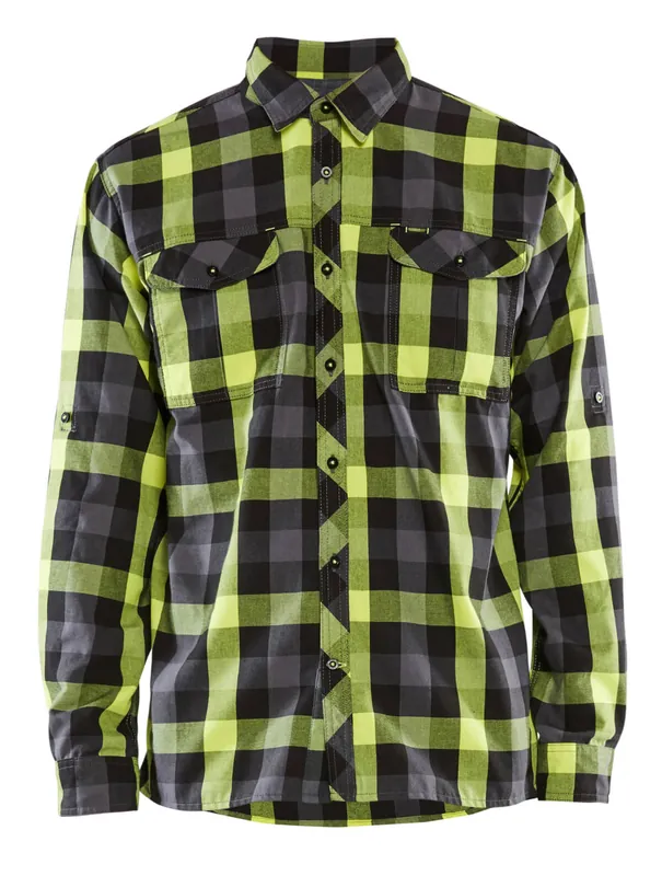 Abverkauf Blakläder Flanellhemd 3299 schwarz/gelb Größe: 3XL