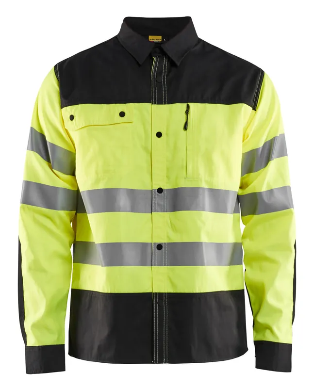 Bestpreis Blakläder High Vis Arbeitshemd 3255 High Vis gelb/schwarz Größe: 3XL