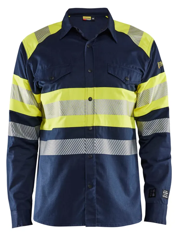 Blakläder Multinorm Hemd 3229 marineblau/gelb Größe: 3XL Wochenendangebot