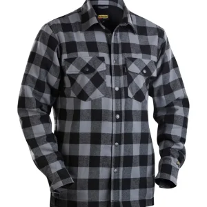Bestpreis Blakläder Flanellhemd gefüttert 3225 dunkelgrau/schwarz Größe: 3XL