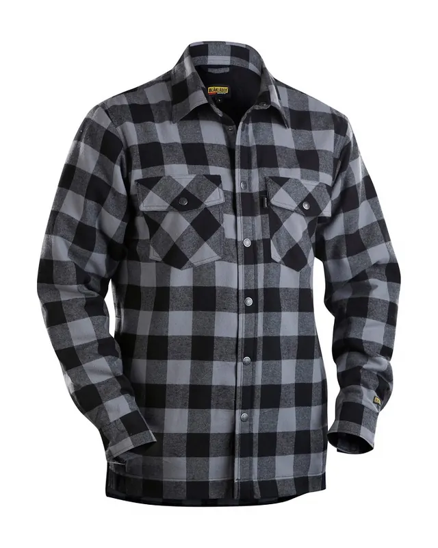 Bestpreis Blakläder Flanellhemd gefüttert 3225 dunkelgrau/schwarz Größe: 3XL