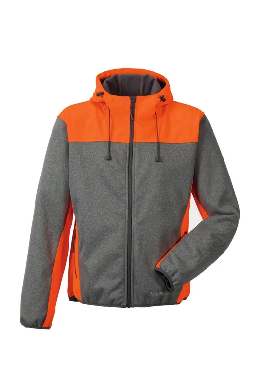 PLANAM Kontrast Softshelljacke grau/orange Größe: 4XL Zertifiziert
