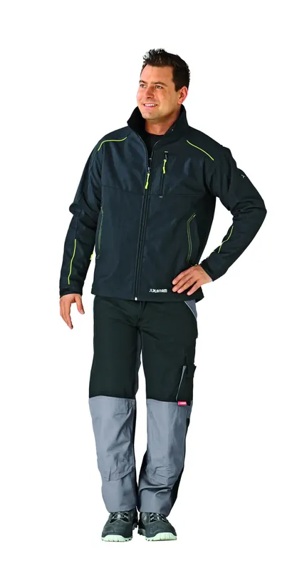 PLANAM Neon Softshell Jacke grau/grün Größe: 3XL Schneller Versand