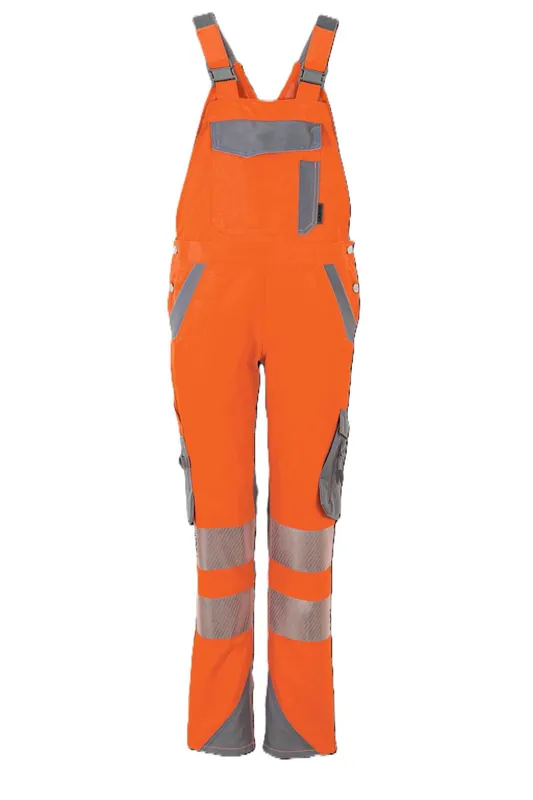 PLANAM Norit Warnschutz Latzhose Damen orange/zink Gr. 54 Größe: 54 Neue Ware