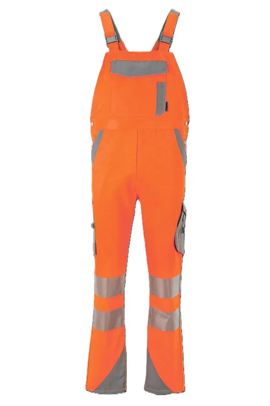 PLANAM Norit Warnschutz Latzhose orange/zink Gr. 110 Größe: 110 Schnäppchen