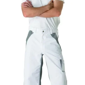 Top-Seller PLANAM Bundhose 3/4 Plaline weiß/zink  Größe: 4XL