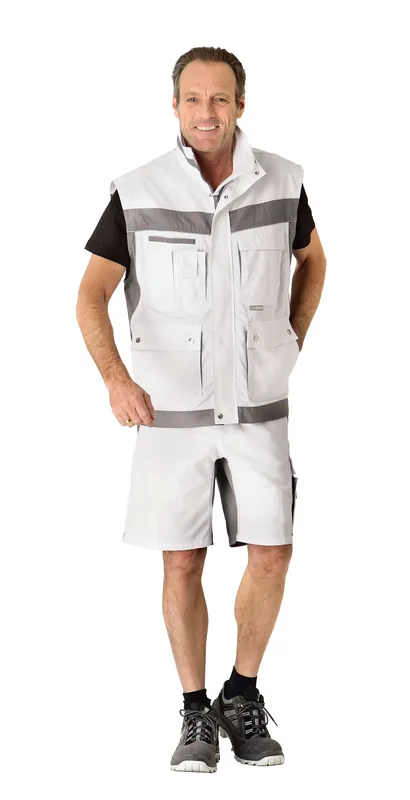 PLANAM Arbeitsshorts Plaline weiß/zink Größe: 4XL Kracherpreis