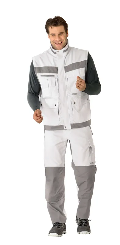 PLANAM Arbeitsweste Plaline weiß/zink Größe: 4XL Mega-Angebot