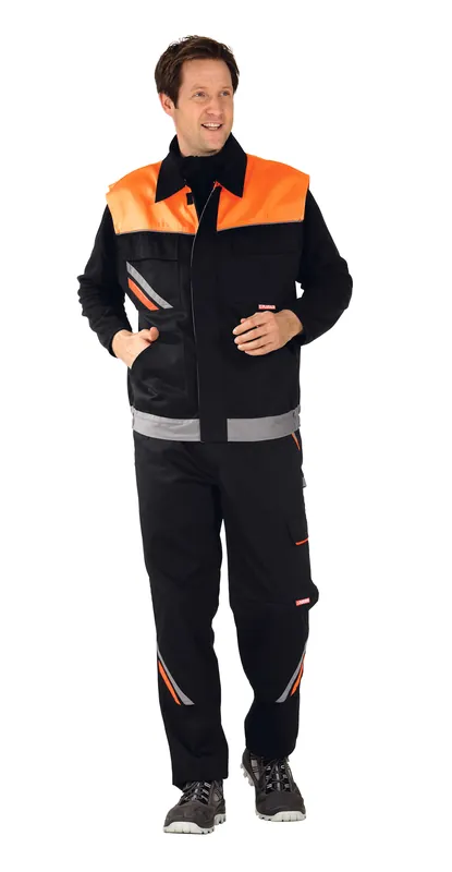 PLANAM Arbeitsweste VISLINE schwarz/orange/zink Größe: 4XL Meistverkauft