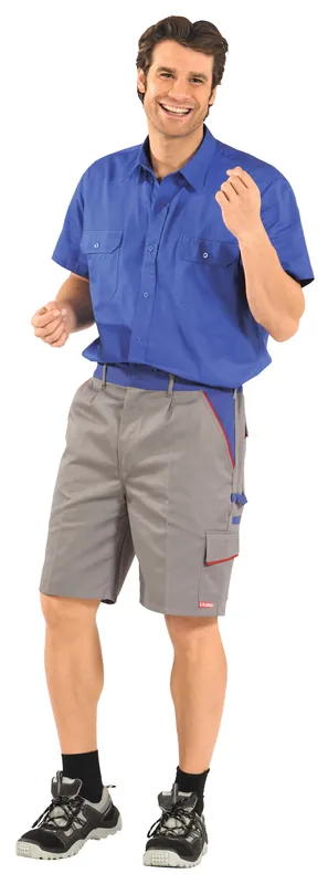 PLANAM Arbeitsshorts HIGHLINE zink/kornblau/rot Größe: 4XL Geprüft
