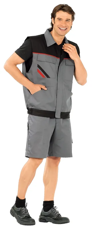 Sonderangebot PLANAM Arbeitsweste HIGHLINE schiefer/schwarz/rot Größe: 4XL