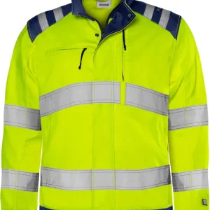 Begrenztes Angebot FRISTADS HighVis Green Jacke 4067GPLU Warnschutz-gelb/marine Größe: XL