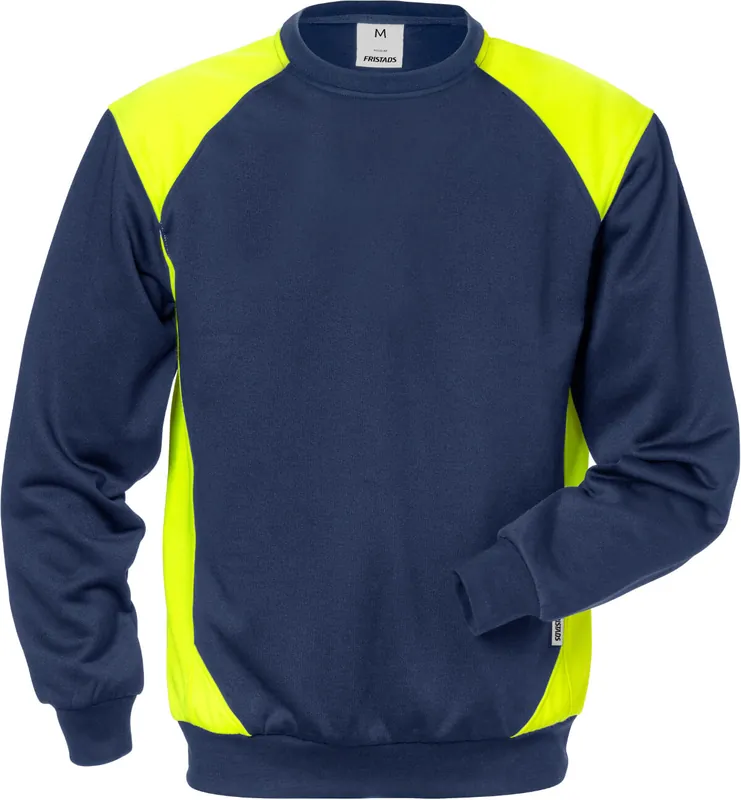 Abverkauf FRISTADS Sweatshirt 7148 SHV marine/Warnschutz-gelb Größe: L