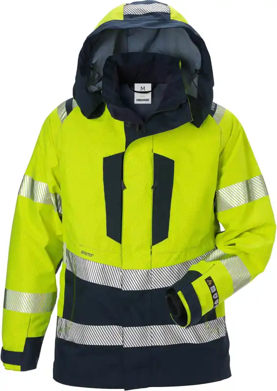 Sonderangebot FRISTADS Flamestat GORE-TEX PYRAD® Warnschutzjacke gelb/marine Größe: 2XL