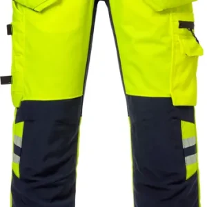 Ausverkauf FRISTADS HighVis Handwerker Stretch-Hose Da 2710PLU Warnschutz-gelb/marine Größe: 50