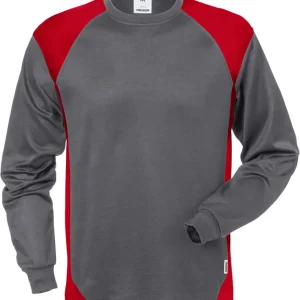 Aktuell FRISTADS Langarm-T-Shirt 7071 THV grau/rot Größe: L