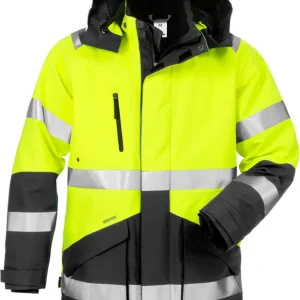 Zertifiziert FRISTADS HighVis GORE-TEX Winterparka Kl.3,Warnschutz-gelb/schwarz Größe: 2XL