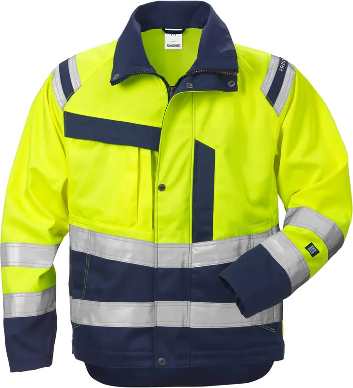Ausverkauf FRISTADS HighVis Jacke Damen Kl.3, 4129 Warnschutz-gelb/marine Größe: 2XL