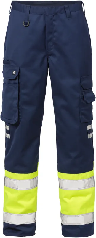 Ausverkauf FRISTADS High Vis Hose Kl.1 213 PLU Warnschutz-gelb/marine